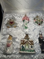 C4-OLD WORLD CHRISTMAS Wedding Christmas Blown Glass Ornament Box Set