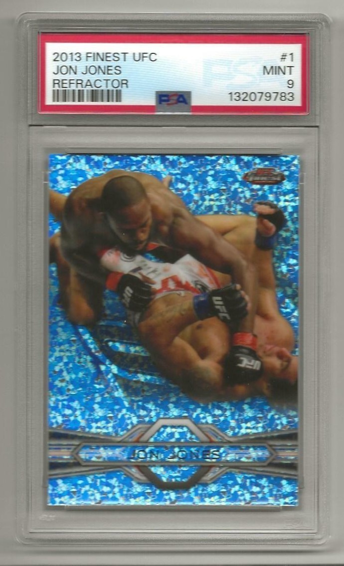 JON JONES -  2013 Topps Finest -  Diamond Refractor - UFC  #1  Graded 9  (2476g)