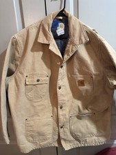 Vintage Carhartt Jacket Blanket Lined Chore Size XL CO2WET Tan Made In USA