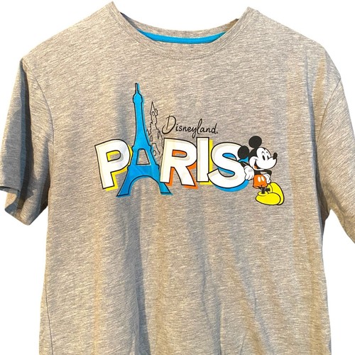 Disneyland PARIS Mickey Mouse Size Gray Adult T Shirt Size Medium Eiffel Tower - Picture 2 of 4