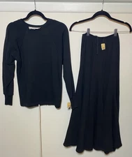 Vintage 1980S Norma Kamali Jersey Sweat Shirt And Skirt Set Deadstock With Tags