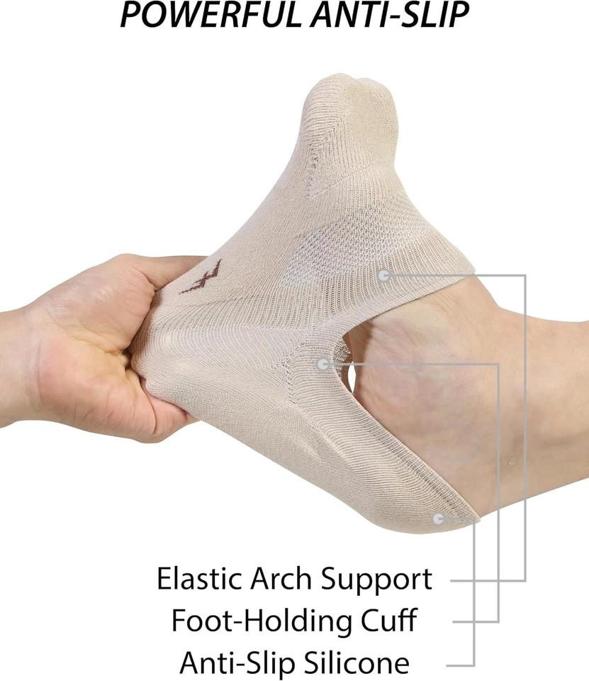 Носки Bunion Relief No Show с широким носком в коробке хлопковая подушка унисекс размер S - XL - Изображение 2 из 4