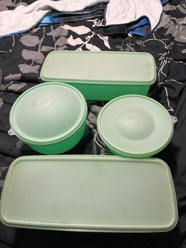 Vintage Tupperware Container Set Green