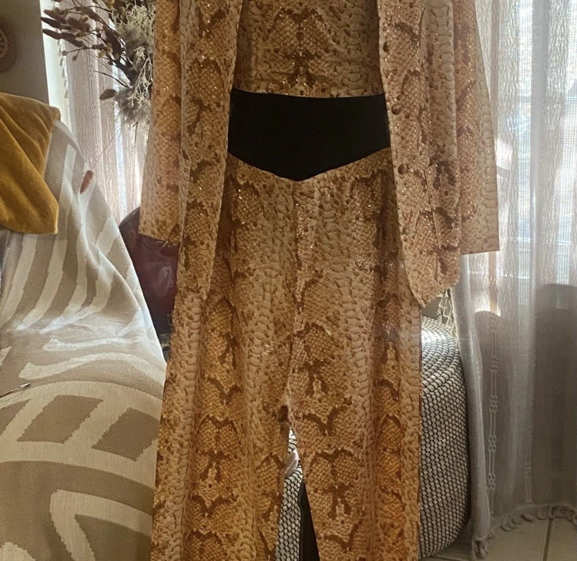 Pantalones halter vintage años 70 Bob Cunningham Nellica Beitner serpiente 3 piezas para mujer S Foto 2 de 4