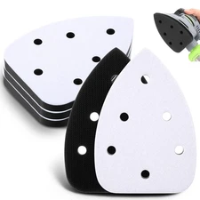 5 Pcs 6 Holes Foam Sanding Pads with Hook and Loop Backing Sander Mouse Detai...