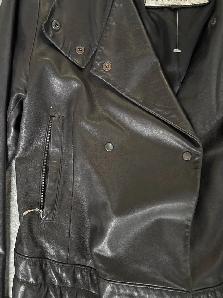 Michael Hoban North Beach Womens Black Genuine Leather Full Zip Jacket Size 4 - Image 4 of 4