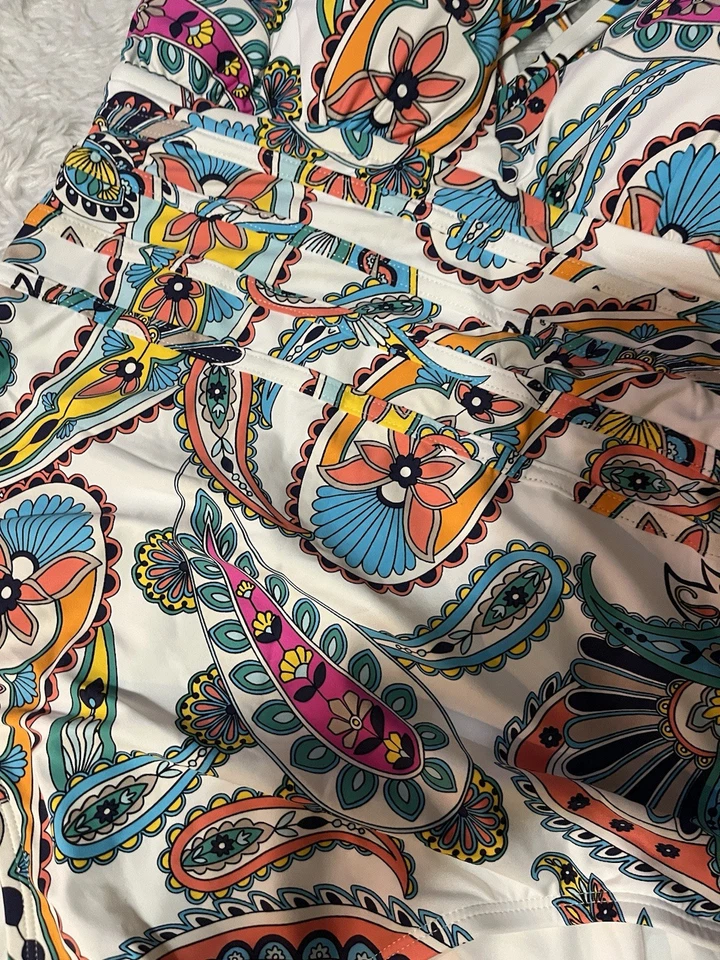 Traje de baño de una pieza LA Blanca Pave The Way con múltiples correas espalda cruzada cachemira talla 16 Foto 4 de 4