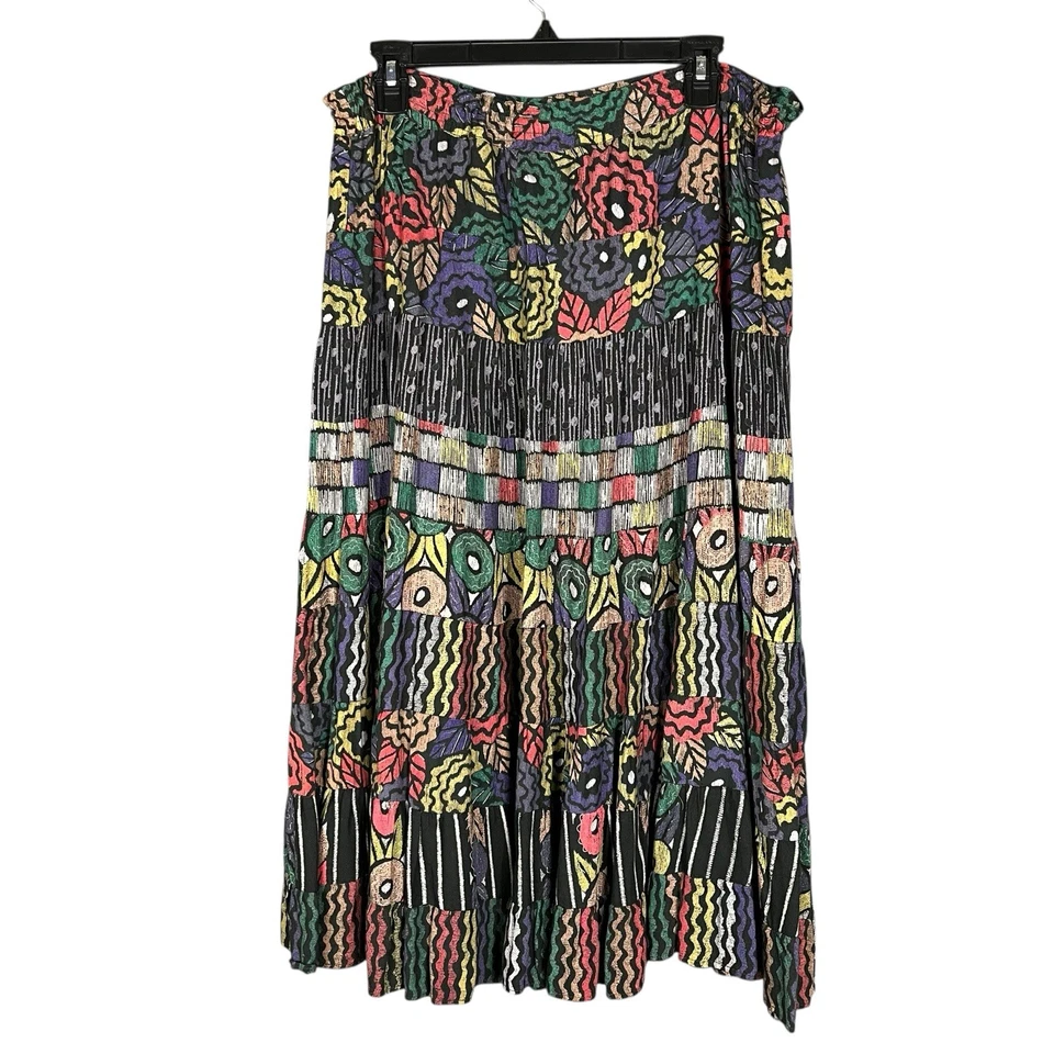 Falda De Colección Midi Círculo Talla Única Phool Boho India Falda Gitana Campesina Colorida Foto 2 de 4