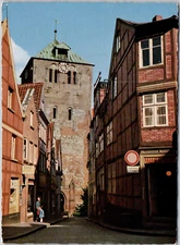 Stade Village Elbe Flood Road Street Alley Town Germany Europe Vintage Postcard