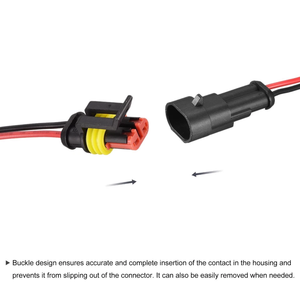 Conector Eléctrico 2 Pasadores Macho Hembra 0.75mm2 con 100mm Cable 6 Juegos - Imagen 3 de 4