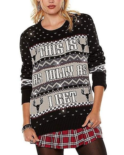 Lights Up THIS IS AS JOLLY AS I GET Ugly Christmas Holiday Sweater NEW L/XL - 第 3/6 張圖片