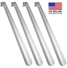 4 Pack Extra Long 20 inch Shoe Horn Heavy Durable Long Lasting Metal for Seniors