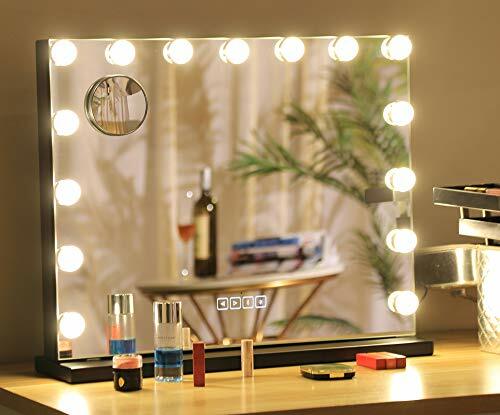 Han Large Bluetooth Mirror Vanity Makeup Lights Hollywood Lighted 3 Color For Han Large Bluetooth Mirror Vanity, Big Vanity Mirror With Lights And Bluetooth