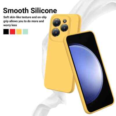 For Infinix Hot 40 Pro Liquid Silicone Soft Skin Shockproof TPU Case Cover+Strap