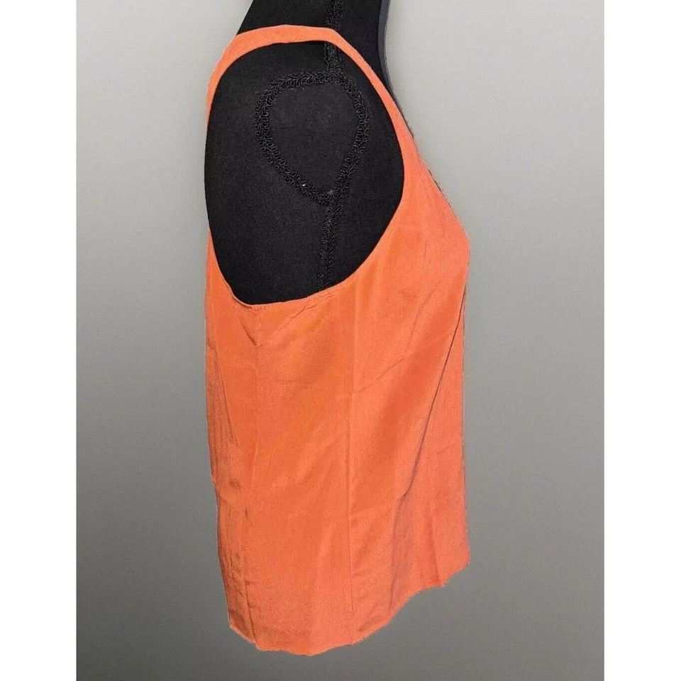 Invierno Kate Nuevo con Etiquetas Alice Camisola Seda Crepé Tanque En Calabaza Oscura-Talla Mediana Foto 4 de 4