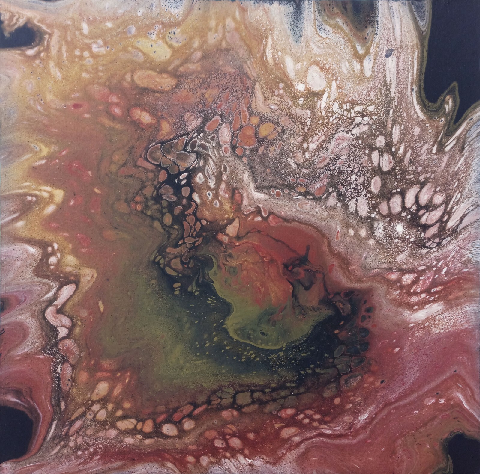 Unique Abstract Painting, Earth Colors, Nature-Inspired Colors, 12x12, Original