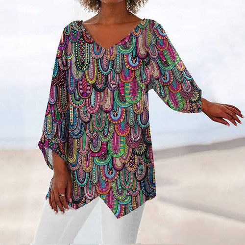 Plus Size 8-20 Womens Kaftan Long Sleeve Tunic Tops Ladies Shirt Casual Blouse - Picture 27 of 102