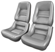 Corvette C3 Oe Spec Leathervinyl Seat Covers - Silver Pace W4 Bolster 1978 Corvette C3 Oe Spec Leathervinyl Seat Covers - Silver Pace W4 Bolster 1978