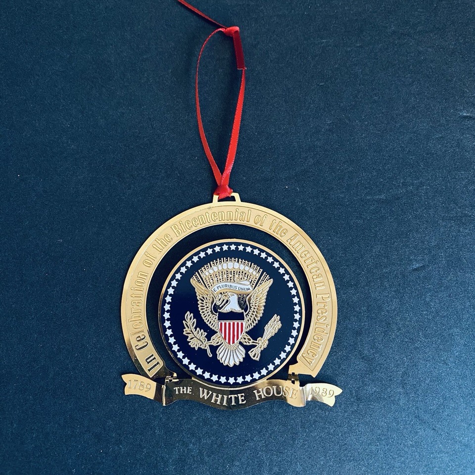 1989 White House Ornament Presidential Bicentennial Metal Enamel Eagle