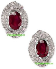 Natural Ruby  CZ Gemstones With 925 Sterling Silver Cufflinks For Men's 9933
