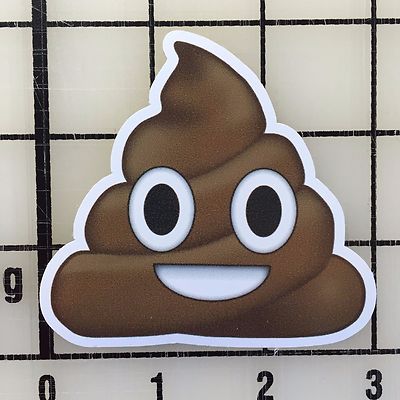 Poop Emoji 3'' Wide Vinyl Decal Sticker - BOGO