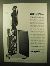 1960 Argus Showmaster Movie Projector Ad - Watts Up