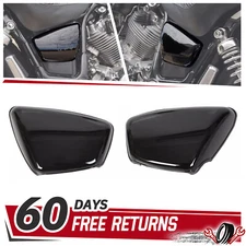 Black L&R Panel Battery Side Cover For Yamaha XV 700 750 1000 1100 Virago 84-up