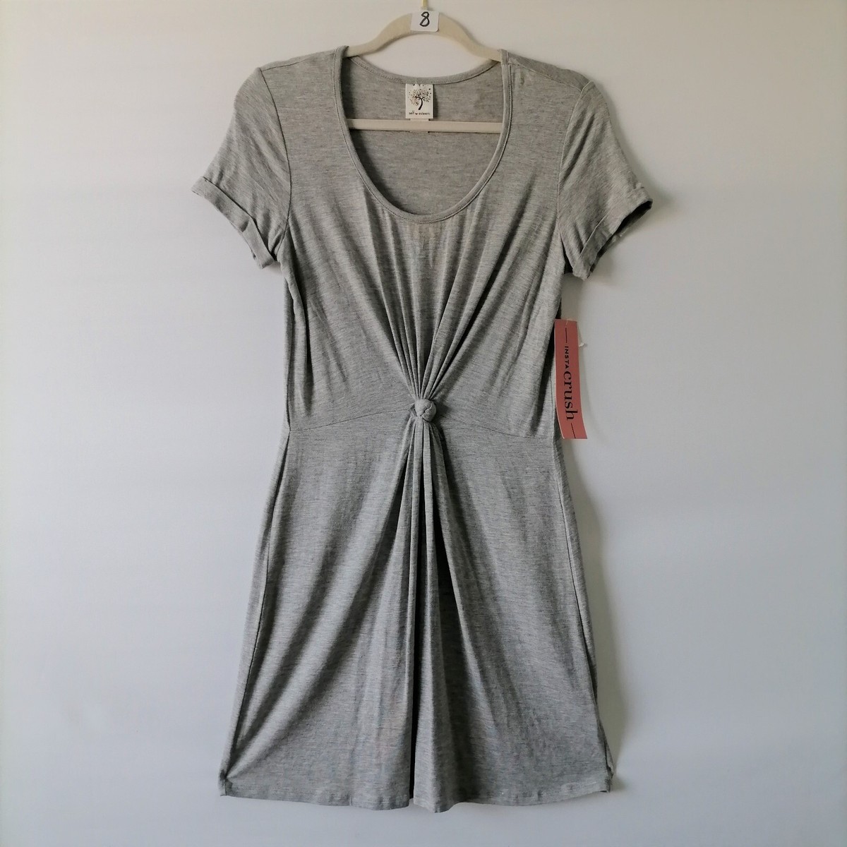 heather gray t shirt dress ARRANGE Curve premium heavyweight t-shirt midi dress in heather gray