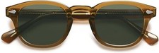 SOJOS Retro Small Round Sunglasses for Men Women Olive Green/Dark Green