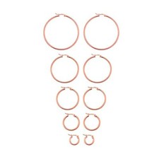 Set of 5 Pairs Hoop Huggie Stainless Steel Women's Earrings