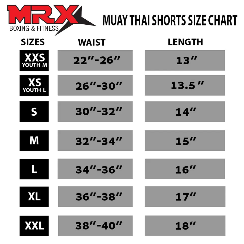 MRX Muay Thai Shorts Boxing Cage Fight Fighter MMA Kick Boxing Trunk Mens Womens - Image 2 of 4
