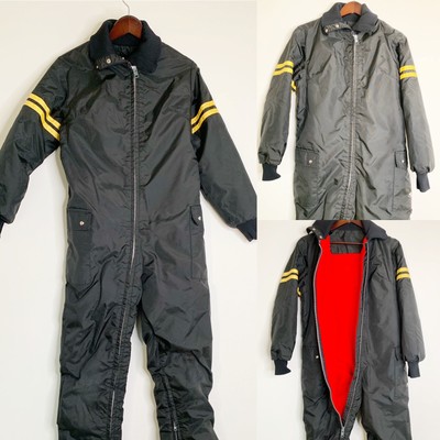 Vintage Snowmobile Ski Suit Mens Medium M Black 1960 S One Piece Snowsuit Ebay