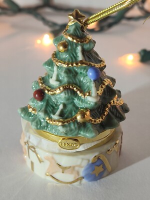 Lenox Hinged Trinket tree Box Christmas Ornament Treasure