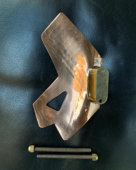 Maniglia singola in rame vintage antica anni 50/60 modernariato porta midcentury - Immagine 2 di 2