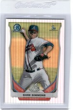 SHAE SIMMONS 2014 BOWMAN CHROME PROSPECTS REFRACTOR #172/500 BRAVES K3