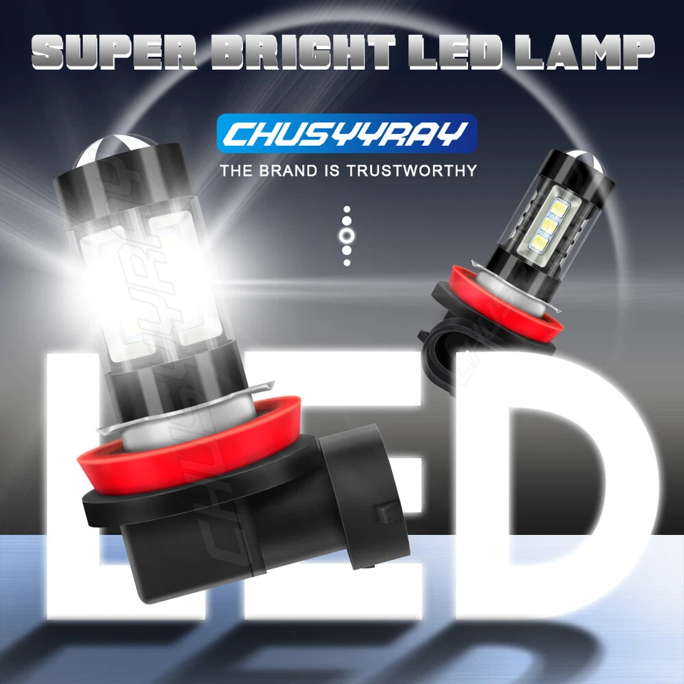 For Infiniti FX35 2006-2010 2011 2012 HID Headlight Led Fog Light Bulbs 6000K 4x - Image 4 of 4