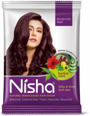 Nisha Henna Based Hair Color 15gm Each Sachet No Ammonia Long Lasting (Pack of10
