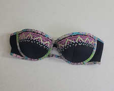Victoria's Secret The Flirt Black Strapless Underwire Bandeau Bikini Top Sz 34B