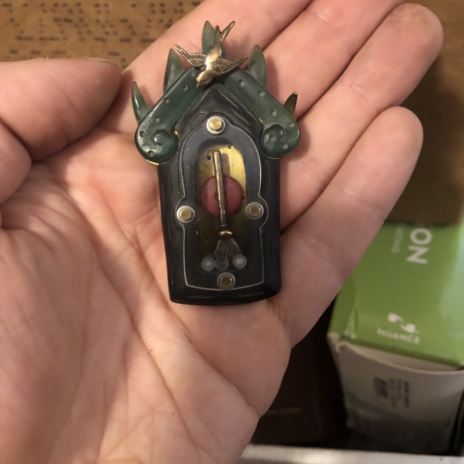 Thomas Mann Techno Romantic Collage Sculpture Pin… - image 1