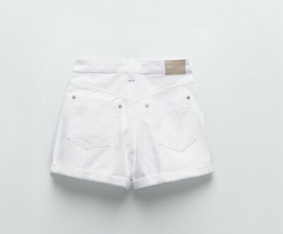 NEW Zara Z1975 Mom Fit High Waist Rigid Cuffed Hem White