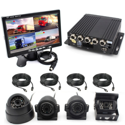 4CH DVR Recorder mit 7'' Monitor & Nachtsichtkamera für LKW Bus Van