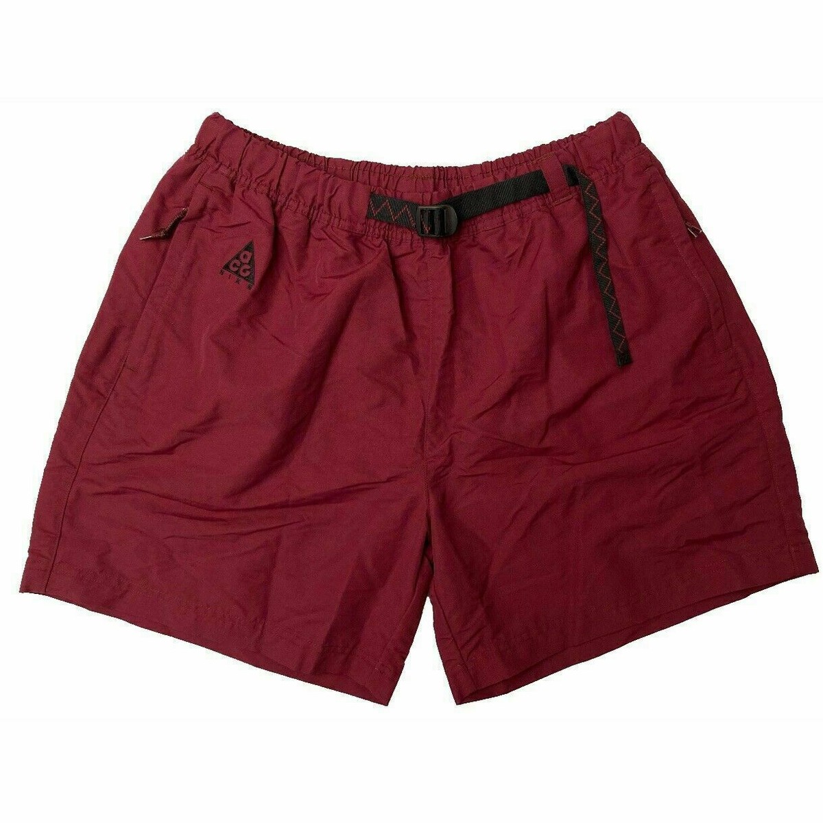 Nike ACG Shorts Belted Adjustable Waist Men's Small S Burgundy