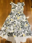 Jayson Brunsdon Dress Yellow Floral Wide Shoulder Size 12 Very Good Condition
