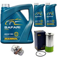 MotoröL Set Mannol 20W-50 Safari 7 Liter + ÖLfilter + Schraube FüR Mercedes T1