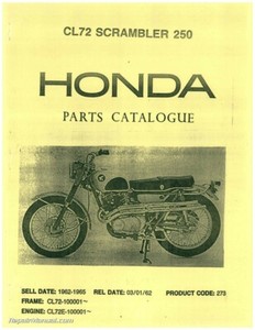 Honda Cl72 Scrambler 250 Motorcycle Parts Manual Ebay
