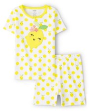 Gymboree Girls Lemon Cotton 2-Piece Pajamas - Gymmies -