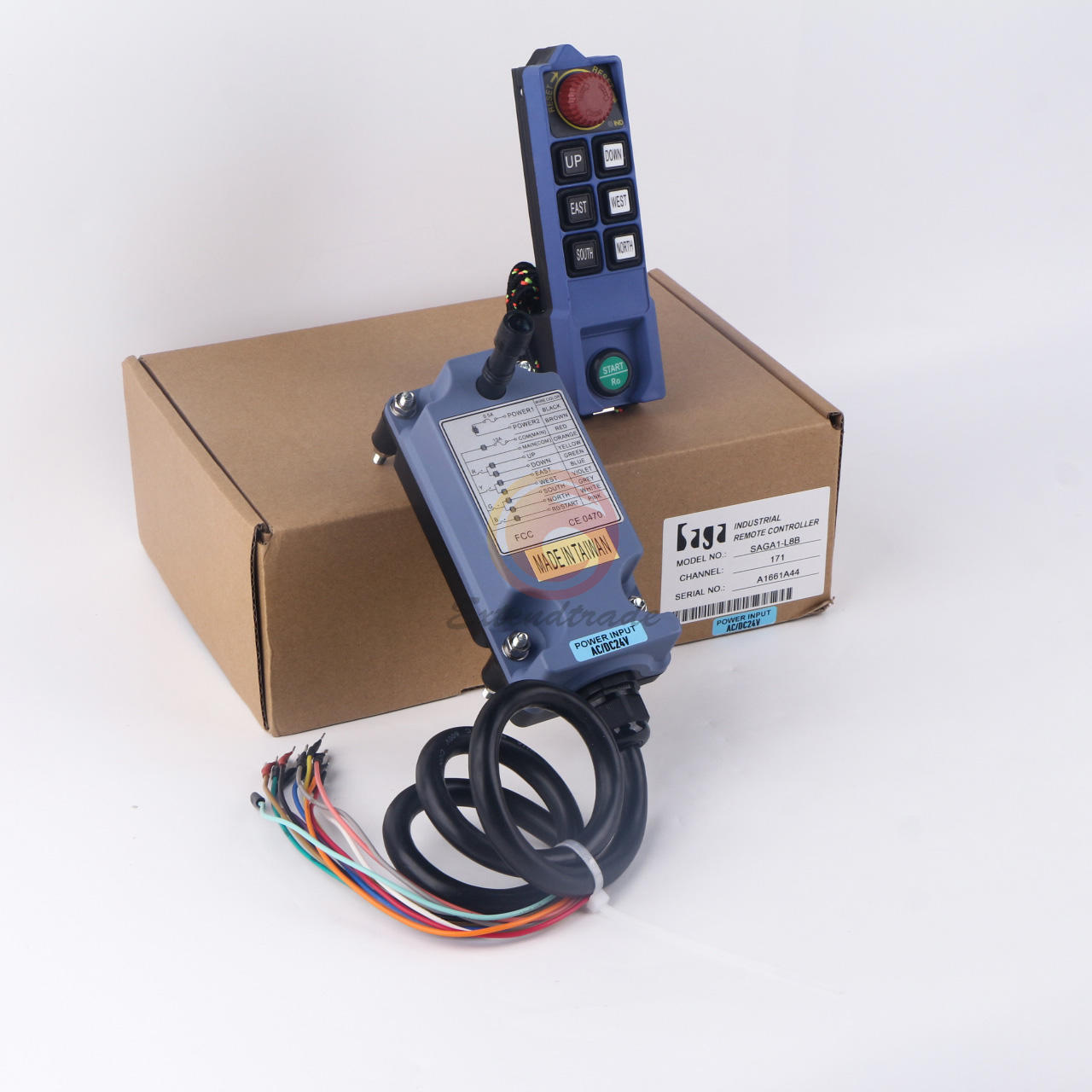 SAGA1-L8B 1 Receiver + 1 Transmitter DC24V Crane Wireless Remote Controller New