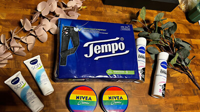 Creme Paket Nivea & Tempo Taschentücher als Geschenk oder für das Festival
