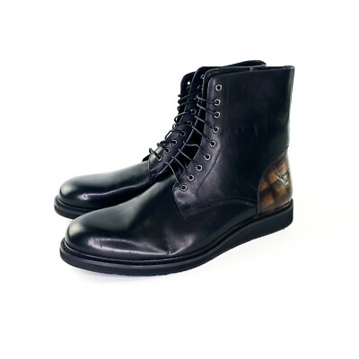 Robert Graham Black Leather Boots Robert Graham Wilkes RG5317B Mens Black Leather High Top  main image 3