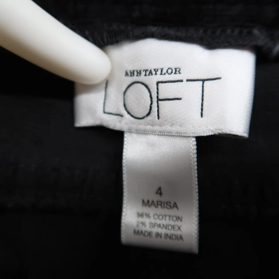 Pantalones Loft Mujer 4 Negros Marisa Capri Pana Informales Foto 2 de 4